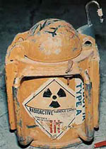 Old transport container for radioactive material